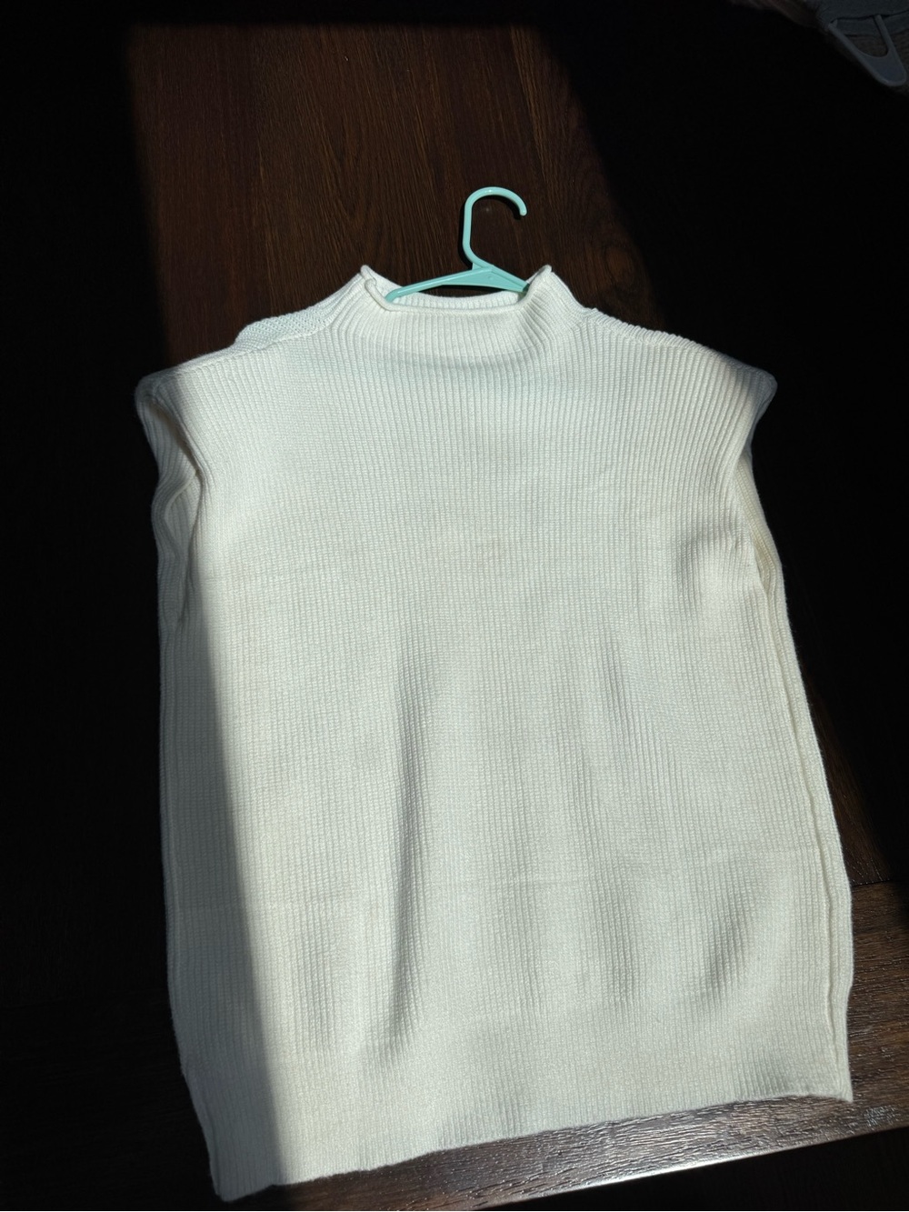 Cream Mock Neck Sleeveless Sweater Vest